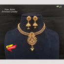 FS Collection Matte Finish Brass Necklace Set Embellished with Vibrant Pota Stones