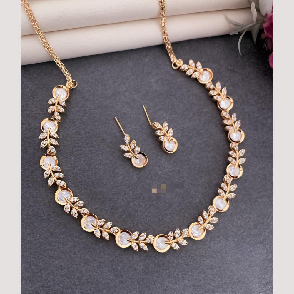 FS Collection Glam Gold – Austrian Stone Necklace Set That Shines Bright