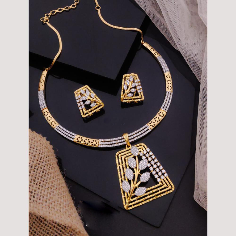 FS Collection Glam Gold – Austrian Stone Necklace Set That Shines Bright