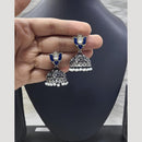 FS Collection Classic Oxidised Plated Kundan Work Jhumki Earrings