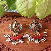 FS Collection Elegant Monalisa Stone Dangle Earrings for Traditional & Modern Looks