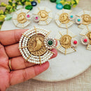 FS Collection Elegant Pota Stone And Pearl Dangle Earrings for Women & Girls