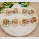 FS Collection Elegant Pota Stone And Pearl Dangle Earrings for Women & Girls