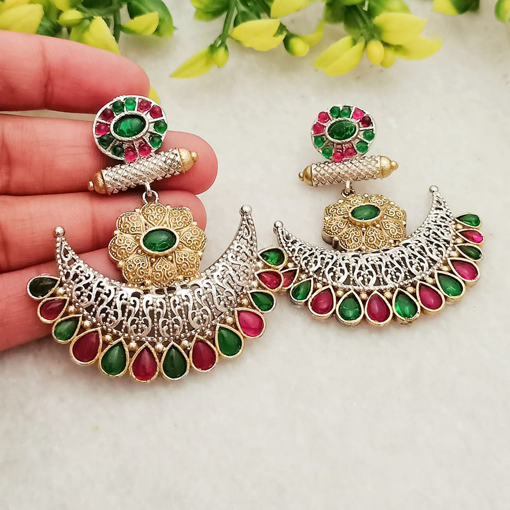 FS Collection Elegant Pota Stone Dangle Earrings for Women & Girls
