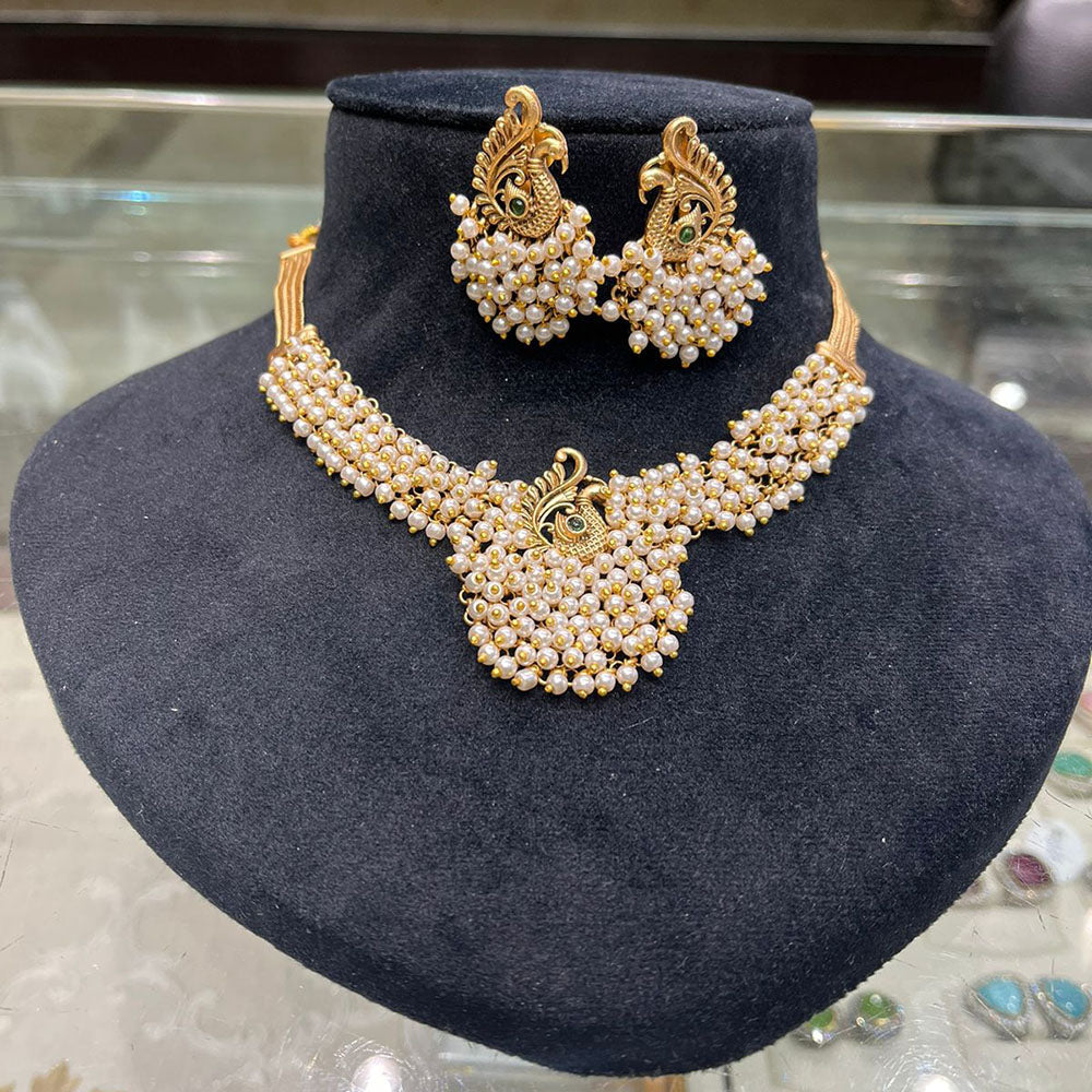 FS Collection Enthic Pota And Pearl Choker Necklace Set For Every Occassion