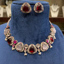 FS Collection Royal Monalisa Stone Choker Necklace Set For Weddings And Parties