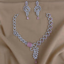 FS Collection Sparkling American Diamond Necklace Set For Party Wear
