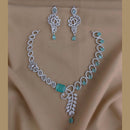 FS Collection Sparkling American Diamond Necklace Set For Party Wear