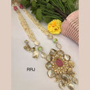 FS Collection Royal Mother Of Pearl Long Necklace Set For Special Occassions 