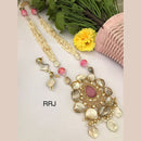 FS Collection Royal Mother Of Pearl Long Necklace Set For Special Occassions