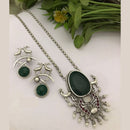 FS Collection Royal Monalisa Stone And Pearl Long  Necklace Set For Weddings And Parties