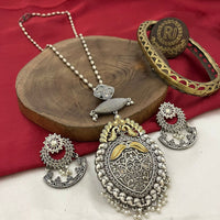 FS Collection Designer Long Oxidised Necklace Set for Garba And Dandia Night