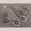FS Collection Beautiful Oxidised Two Tone Jewellery Combo Set For Navratri Occassions