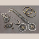 FS Collection Beautiful Oxidised Two Tone Jewellery Combo Set For Navratri Occassions