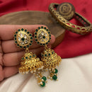 FS Collection Regal Kundan And Pearl Dangler Earrings Set