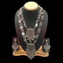 FS Collection Heritage Style Oxidised Double Necklace Jewelry Set for Garba & Folk Dance