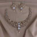FS Collection Sparkling American Diamond Necklace Set For Party Wear