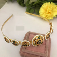 FS Collection Royal Traditional Pota Stone and Lustrous Pearl Headpiece