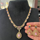 FS Collection Glamorous American Diamond Necklace Set