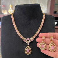 FS Collection Glamorous American Diamond Necklace Set