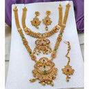 FS Collection Designer Pota Stone And Beads Meenakari Double Necklace Set 