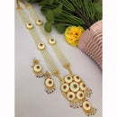 FS Collection Elegant Pota And Pearl Beads Long Necklace Set