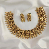 FS Collection Royal Glow Pota Stone Temple Necklace Set