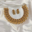 FS Collection Royal Glow Pota Stone Temple Necklace Set