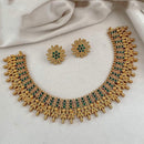FS Collection Royal Glow Pota Stone Temple Necklace Set