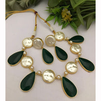 FS Collection Handcrafted Designer Pota Stone Necklace Set