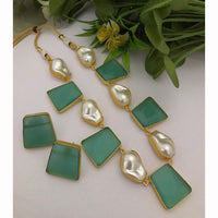 FS Collection Handcrafted Designer Pota Stone Necklace Set