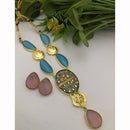 FS Collection Handcrafted Designer Pota Stone Necklace Set
