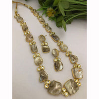 FS Collection Shimmering Mother Of Pearls Long Necklace Set