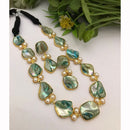 FS Collection Shimmering Mother Of Pearls Long Necklace Set