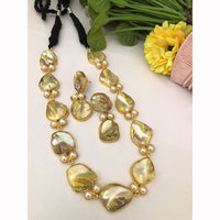 FS Collection Shimmering Mother Of Pearls Long Necklace Set