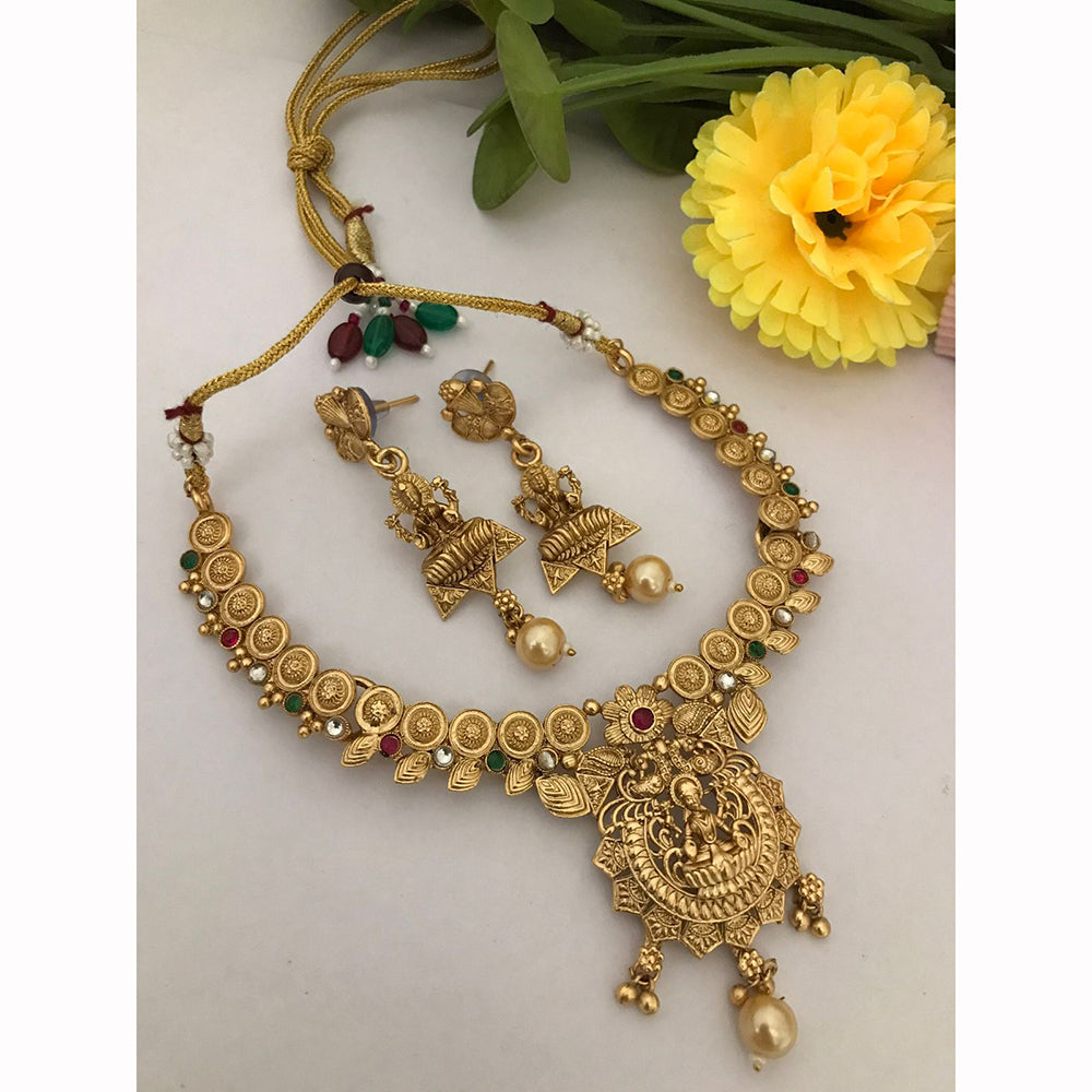FS Collection Exquisite Pota Stone And Meenakari Necklace Set