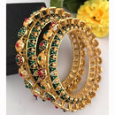 FS Collection Designer Meenakari And Pota Stone Bangle Set