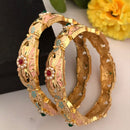 FS Collection Designer Meenakari And Pota Pearl Stone Bangle Set