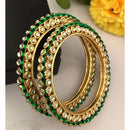 FS Collection Designer Kundan Stone And Meenakari Bangle Set