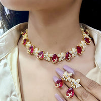 FS Collection Radiant Crystal Stone Festive Necklace Set