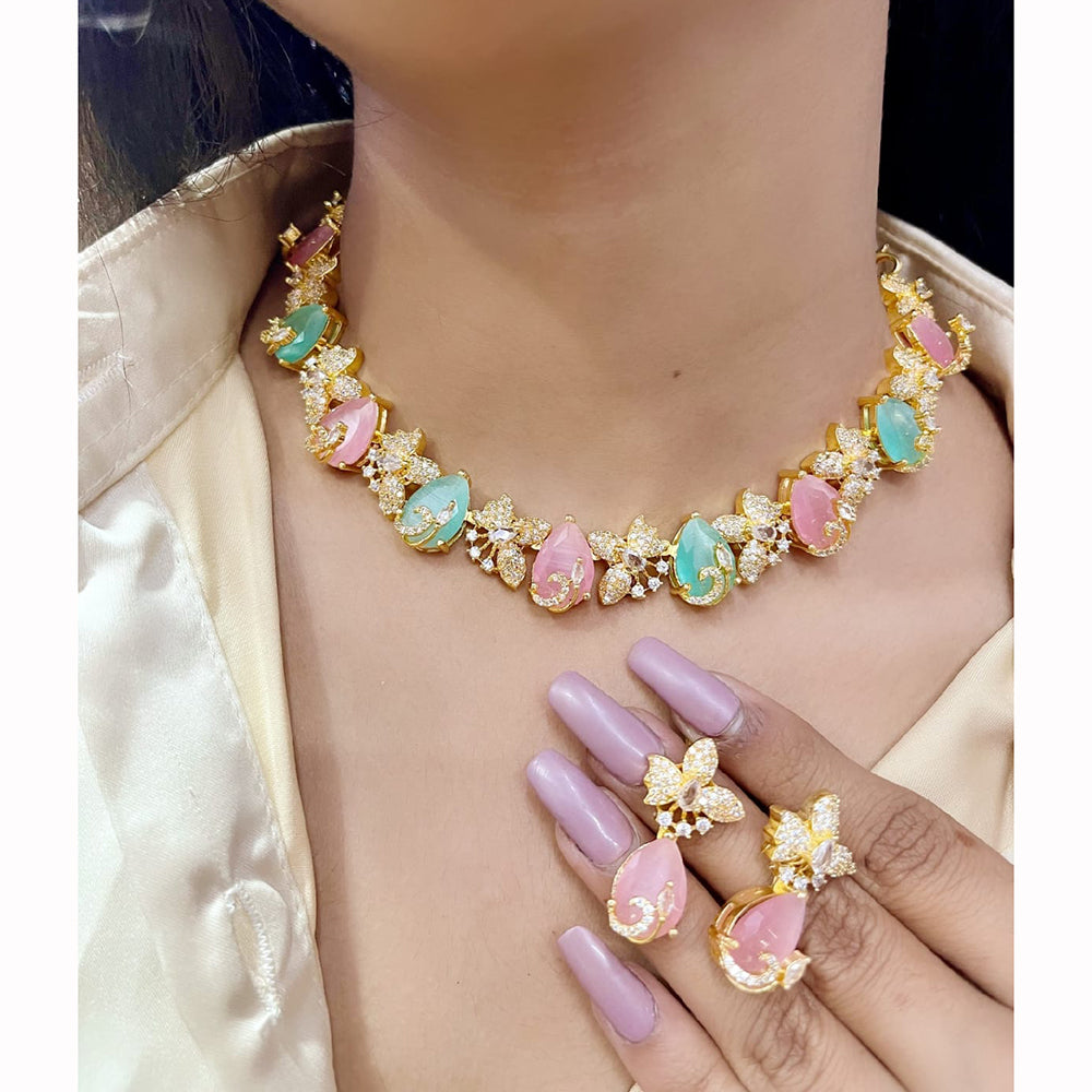 FS Collection Radiant Crystal Stone Festive Necklace Set