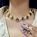 FS Collection Radiant Crystal Stone Festive Necklace Set