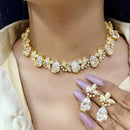 FS Collection Radiant Crystal Stone Festive Necklace Set