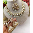 FS Collection Luxe Mirror Shine And Pearl Necklace Set
