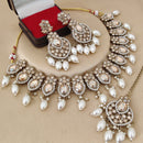 FS Collection Elegant Crystal Stone Pearl Necklace Set