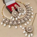 FS Collection Elegant Crystal Stone Pearl Necklace Set