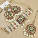 FS Collection Elegant Crystal Stone Pearl Choker Necklace Set