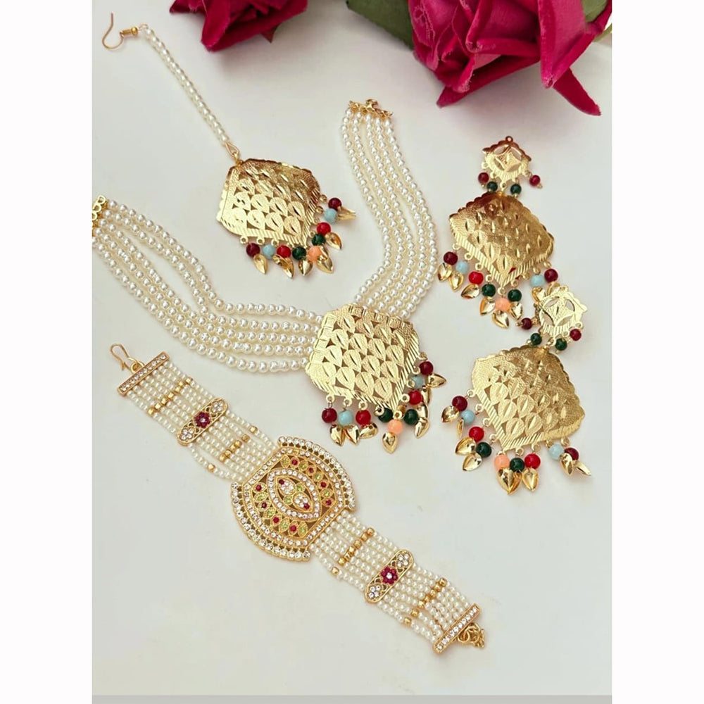 FS Collection Austrian Stone And Pearl Jewellery Combo Set