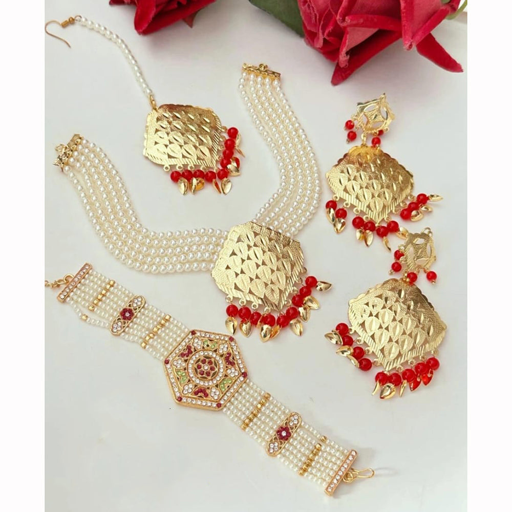 FS Collection Austrian Stone And Pearl Jewellery Combo Set