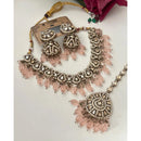 FS Collection Trendy Crystal And Pearl Statement Necklace Set